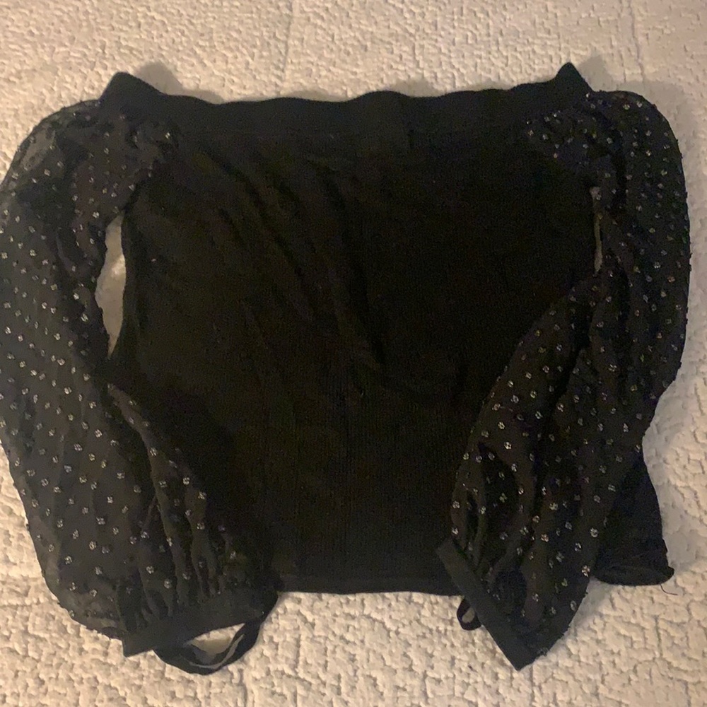 Black off the shoulder sweater